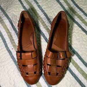 G.H. Bass & Co. Hayden Fawn Leather Woven Flats